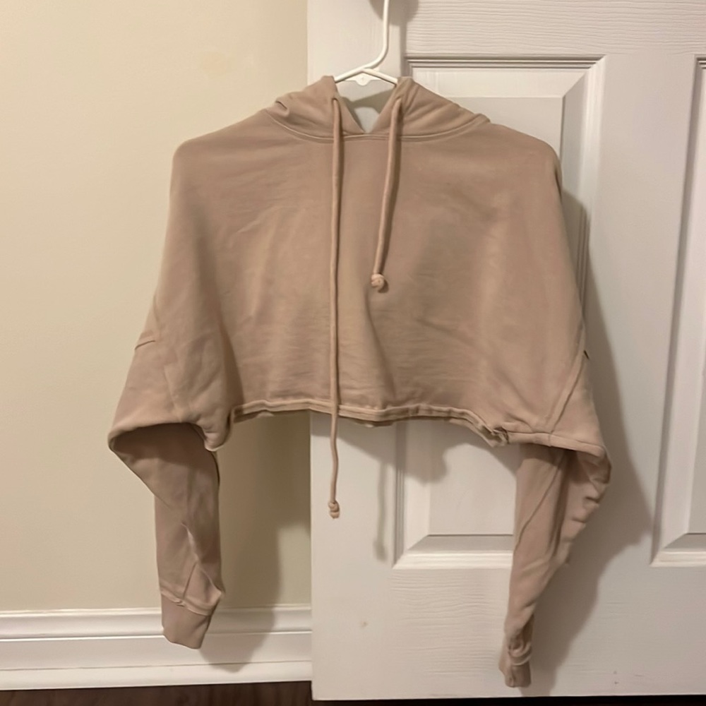 Beige cropped hoodie